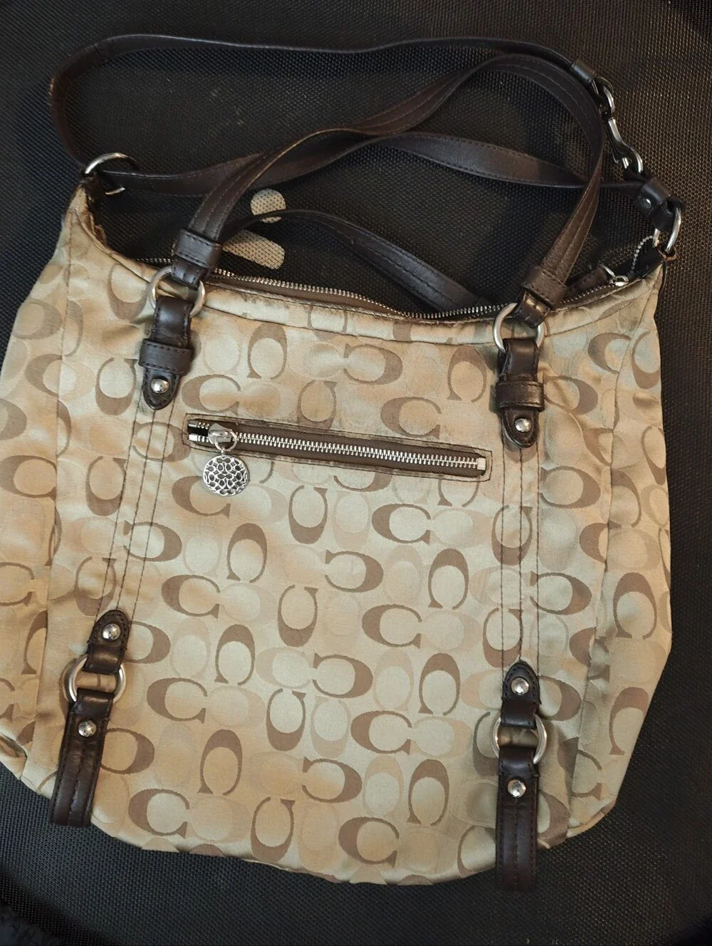 Coach Alexandra Signature C Convertible Hobo Shoulder Bag (Style F17580 / L1193)